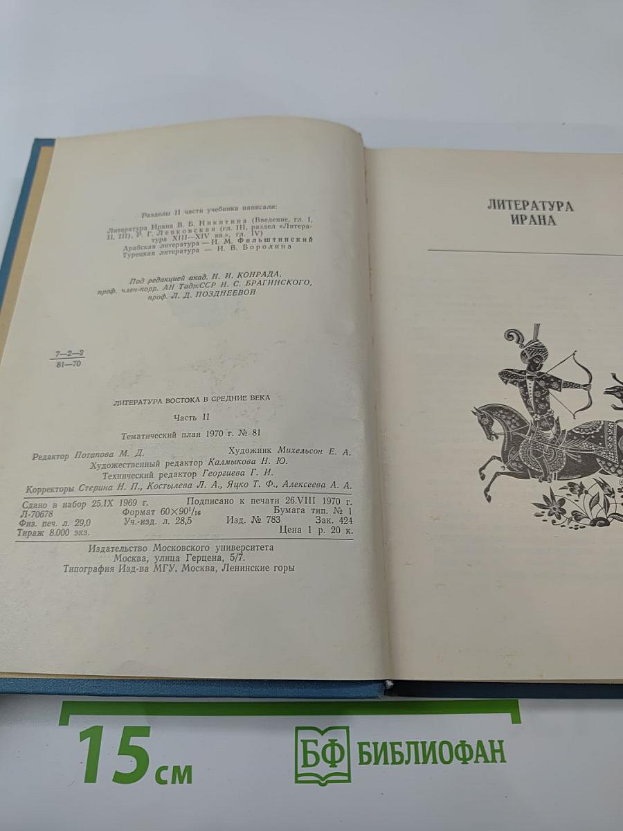 Литература Востока в средние века. Часть II