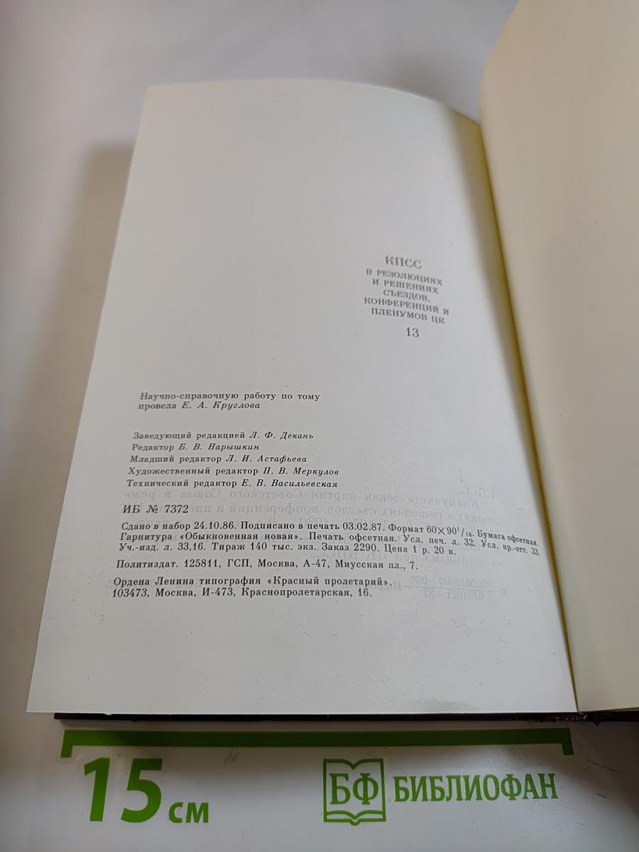 КПСС в резолюциях и решениях съездов, конференций и пленумов ЦК. Том тринадцатый (1976-1980)