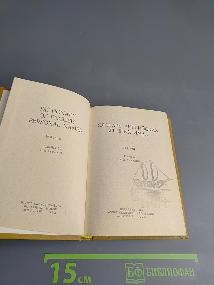 Словарь английских личных имён