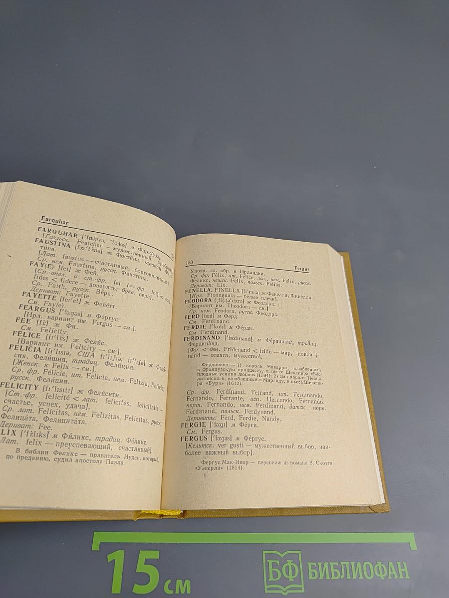 Словарь английских личных имён