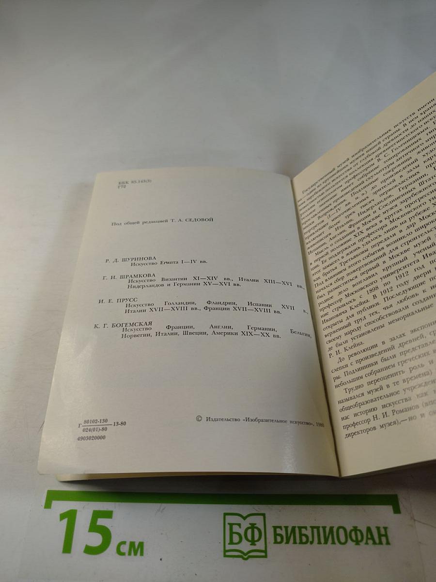 Государственный музей изобразительных искусств имени А.С. Пушкина. Путеводитель по картинной галерее