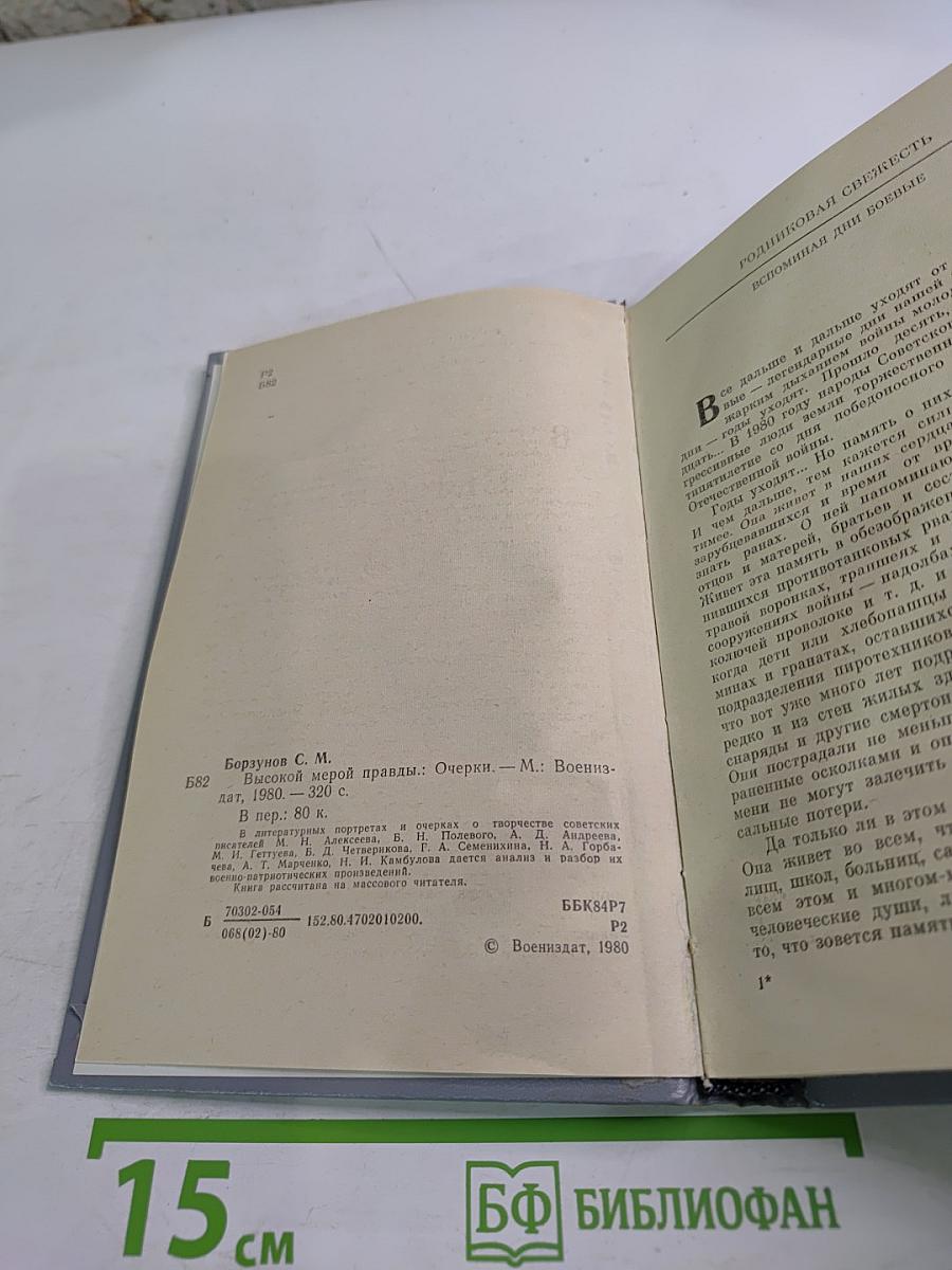 Высокой мерой правды. Литературные портреты