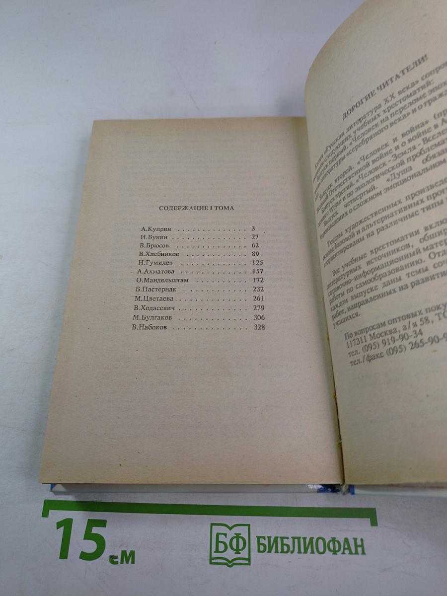 Русская литература XX века. Учебная книга для учащихся старших классов. Часть I
