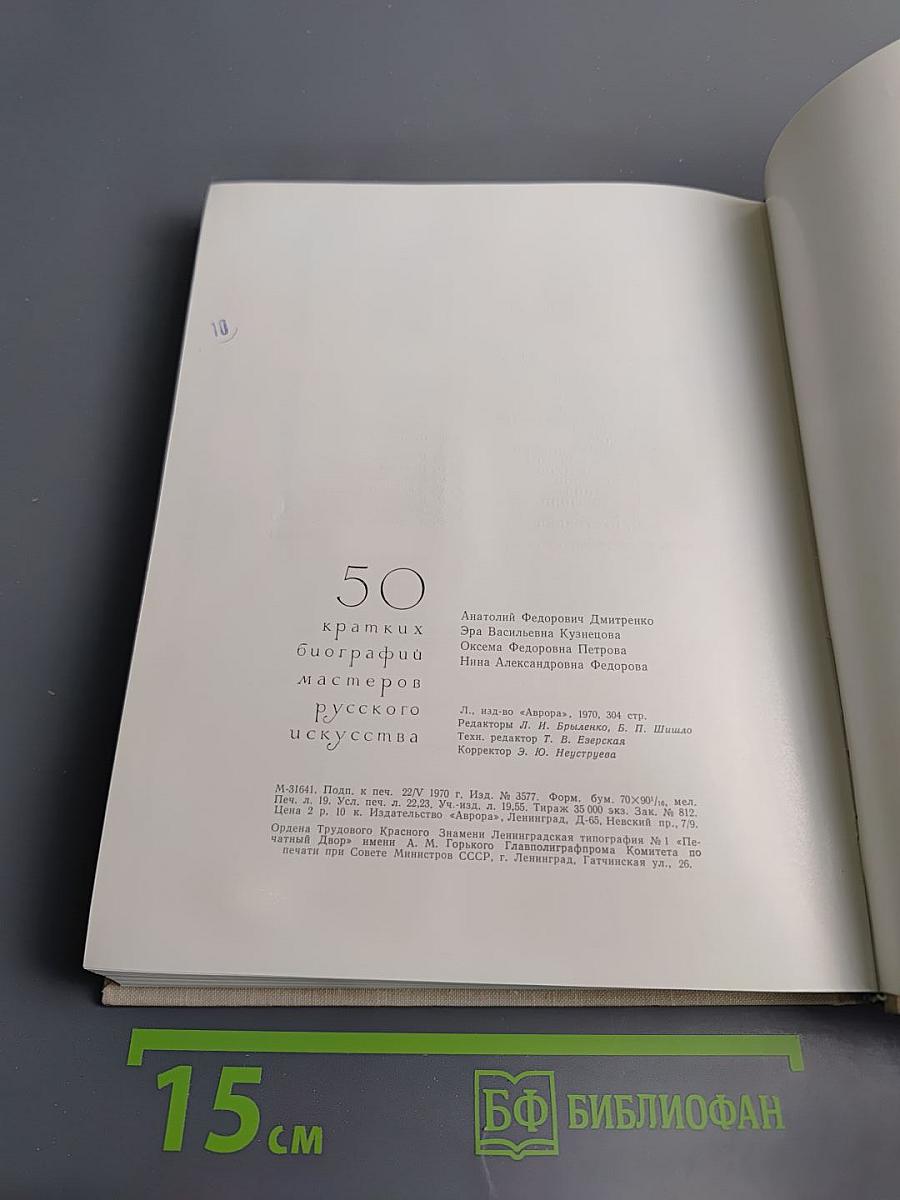 50 кратких биографий мастеров русского искусства