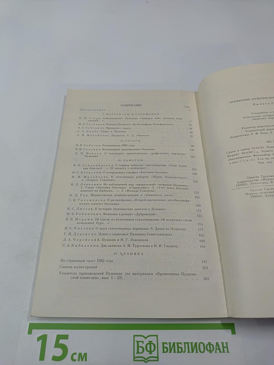 Временник Пушкинской Комиссии. Выпуск 20