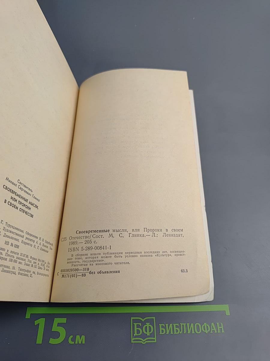 Своевременные мысли, или Пророки в своём отечестве