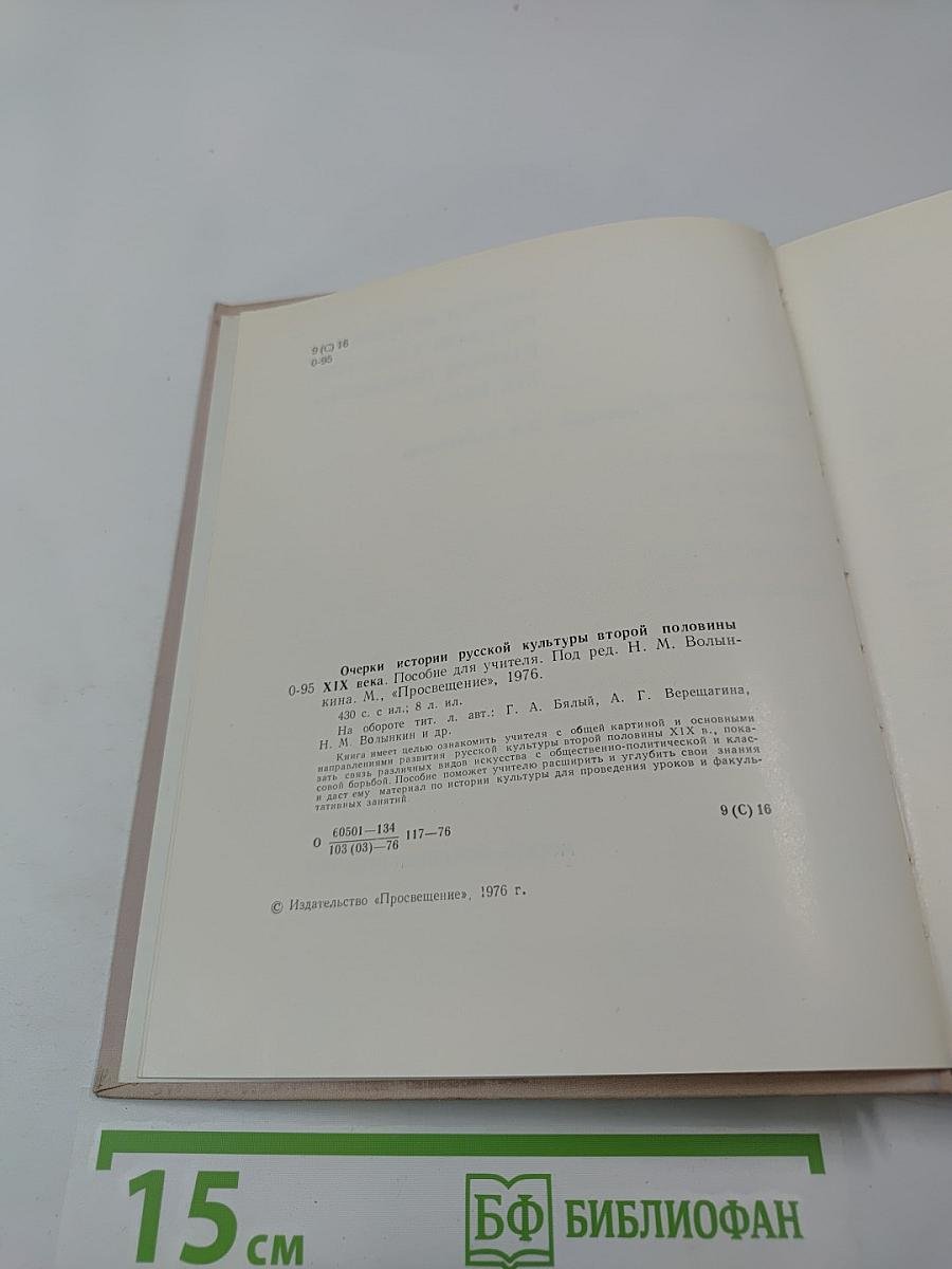 Очерки истории русской культуры второй половины XIX века
