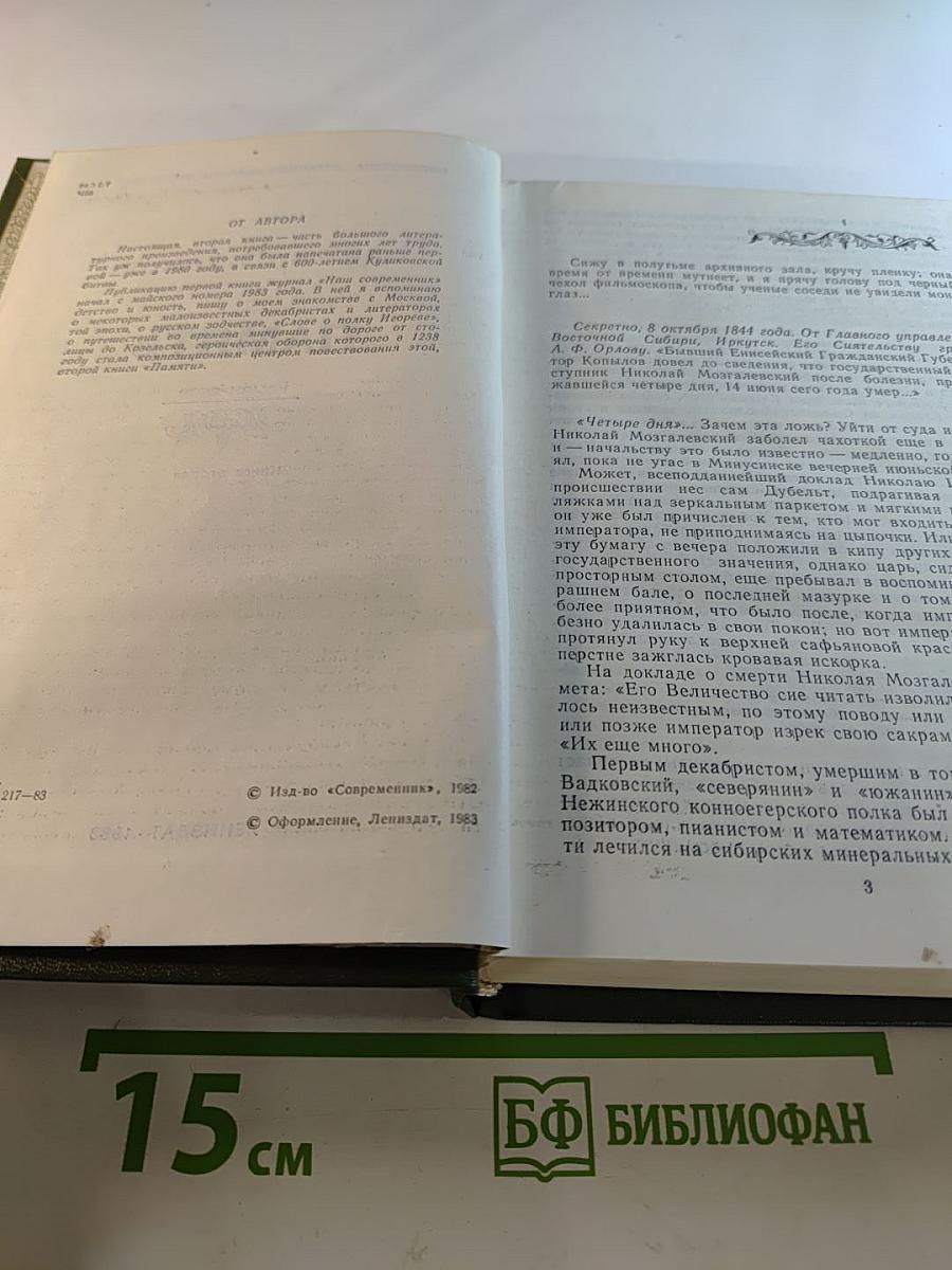 Память. Книга вторая