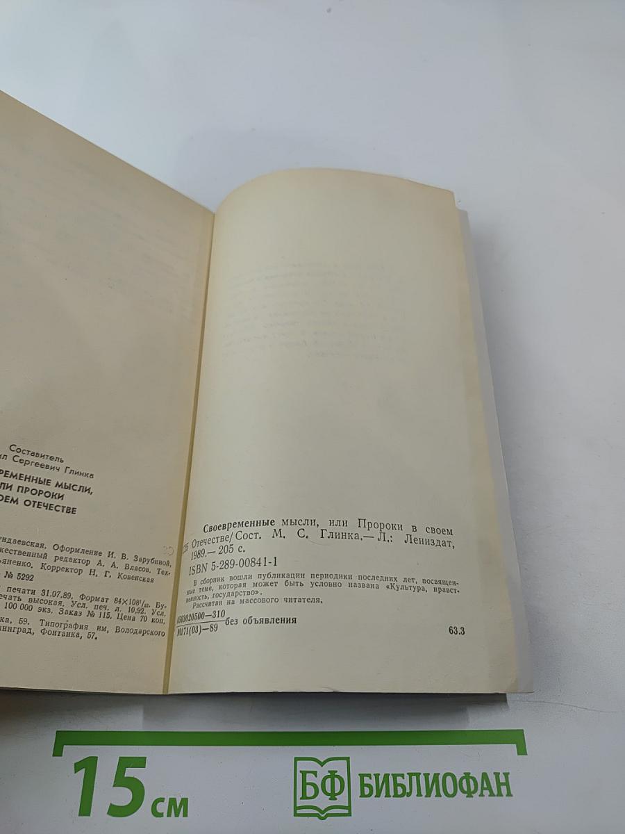 Своевременные мысли, или Пророки в своем отечестве