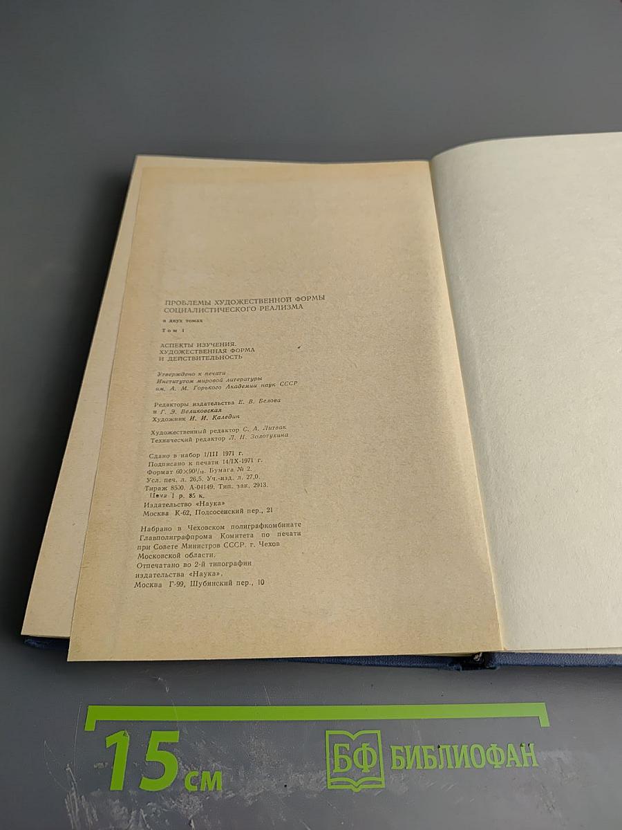 Проблемы художественной формы социалистического реализма. Том 1: Аспекты изучения. Художественная форма и действительность