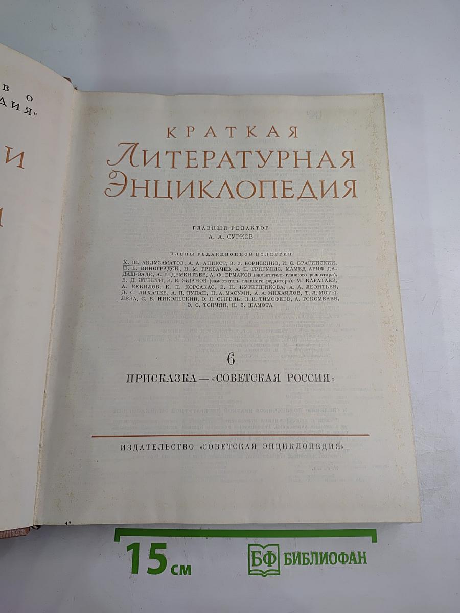 Краткая литературная энциклопедия. Том 6