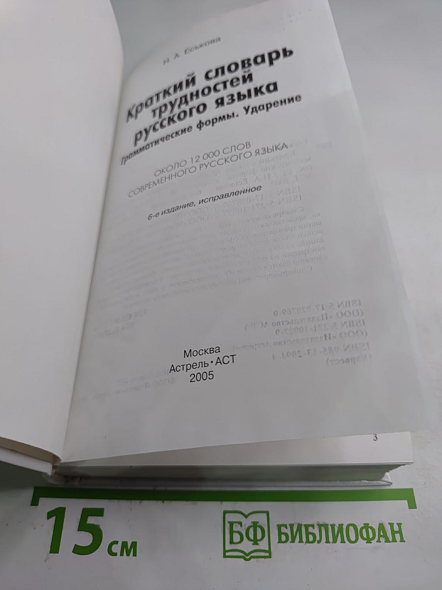 Краткий словарь трудностей русского языка. Грамматические формы. Ударение