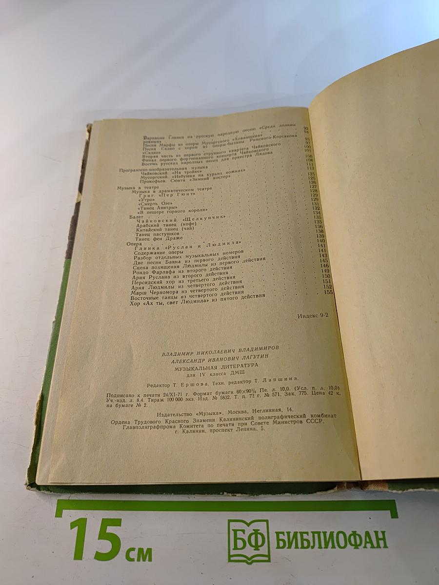 Музыкальная литература для IV класса детской музыкальной школы