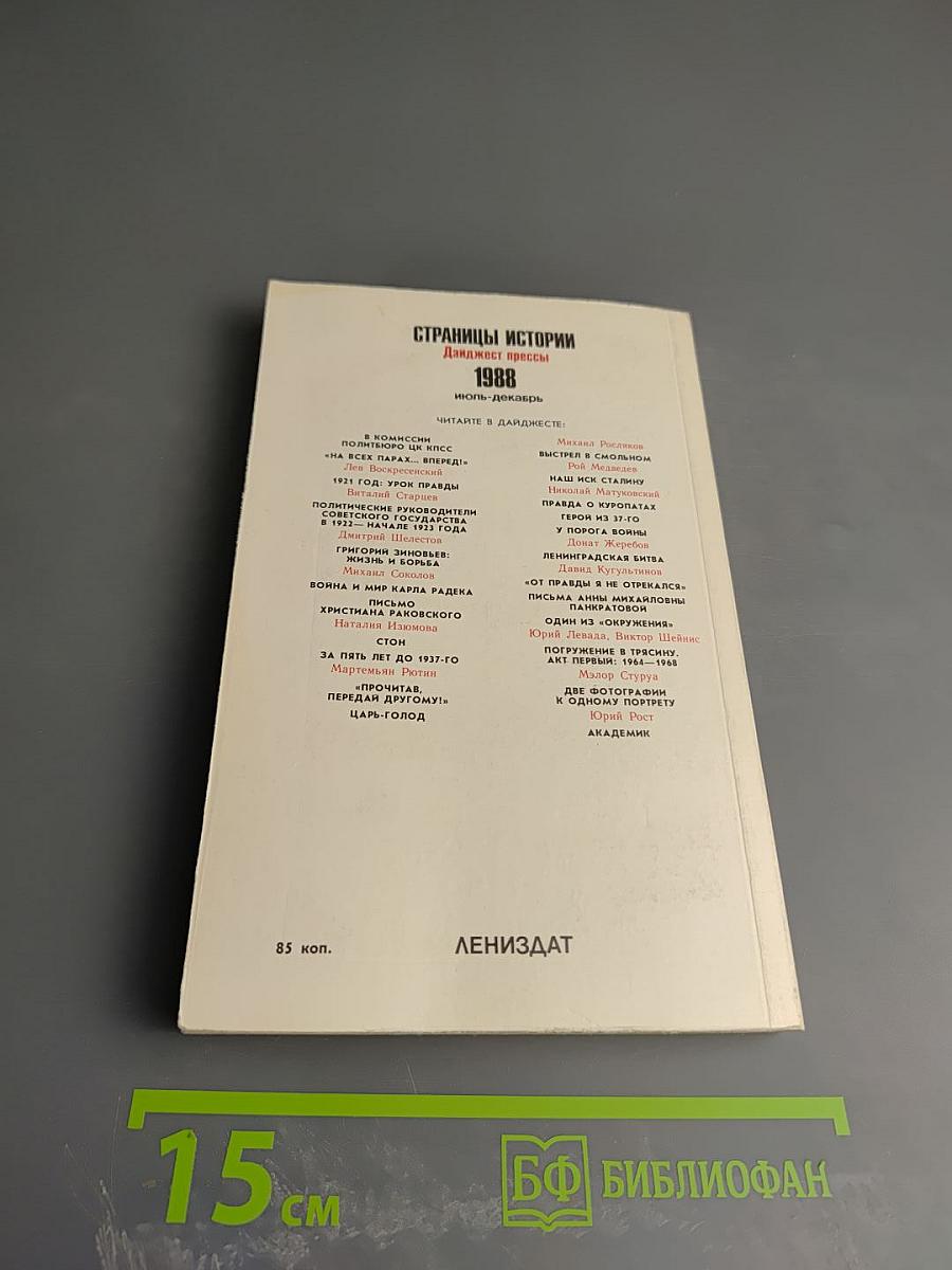 Страницы истории 1988 июль-декабрь