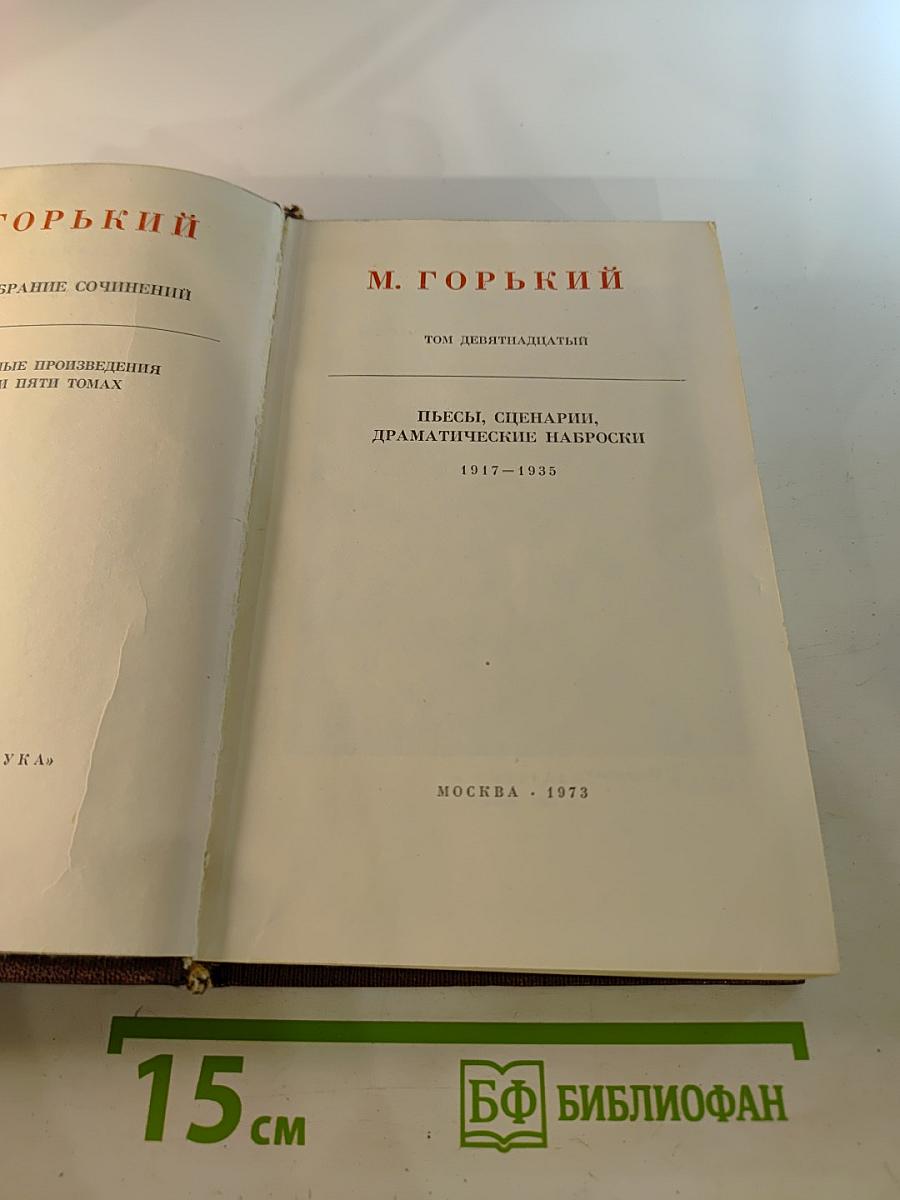 Собрание сочинений. Том 19: Пьесы, Сценарии, Драматические наброски 1917-1935