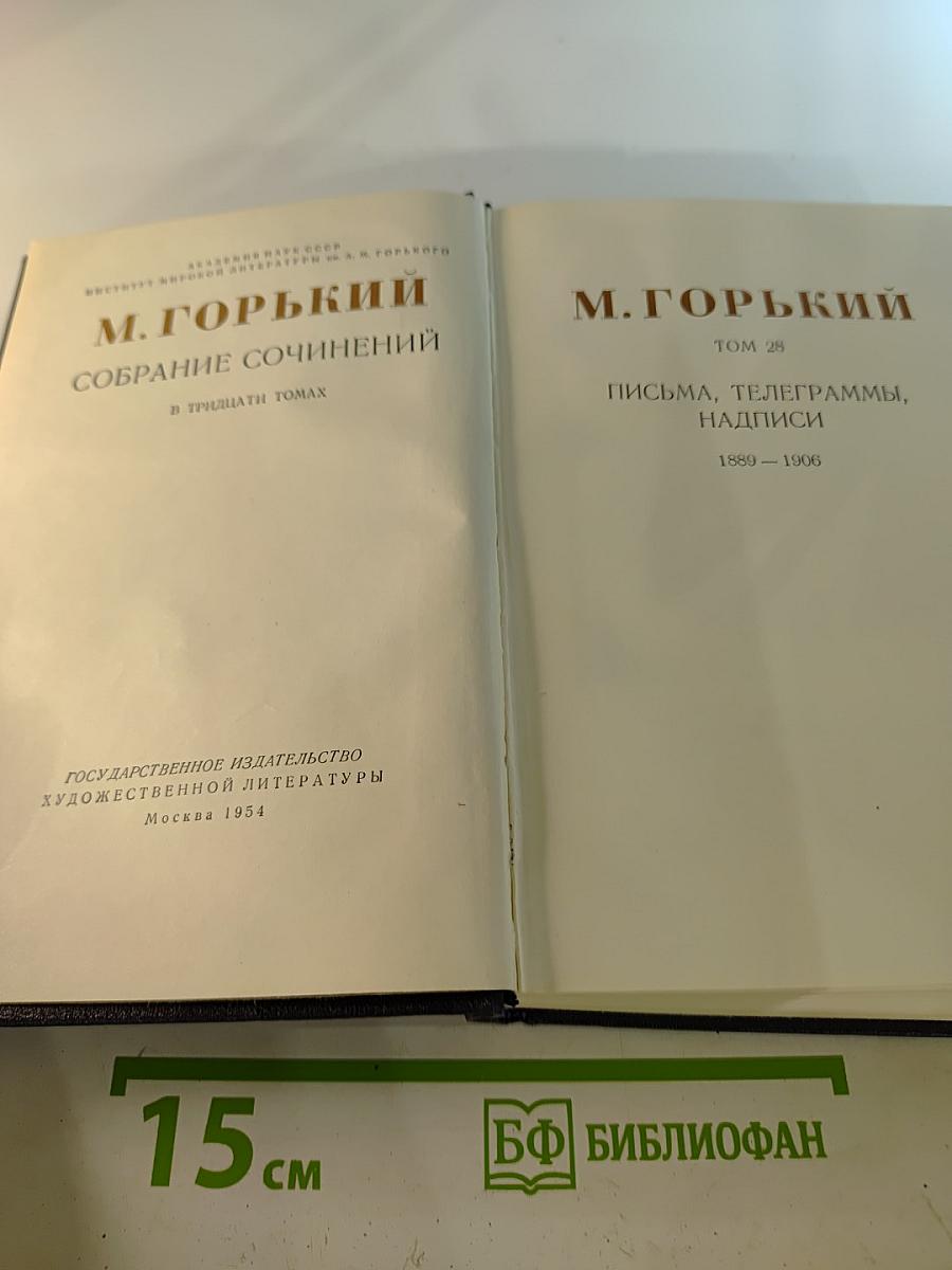 М. Горький. Собрание сочинений. Том 28. Письма, телеграммы, надписи. 1889 - 1906