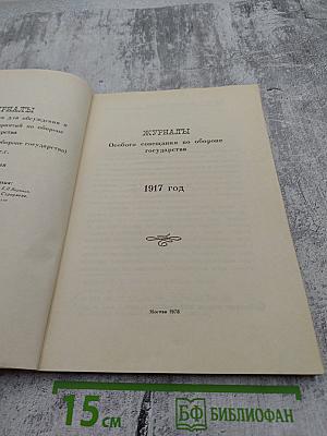 Журналы Особого совещания по обороне государства 1917 год. I