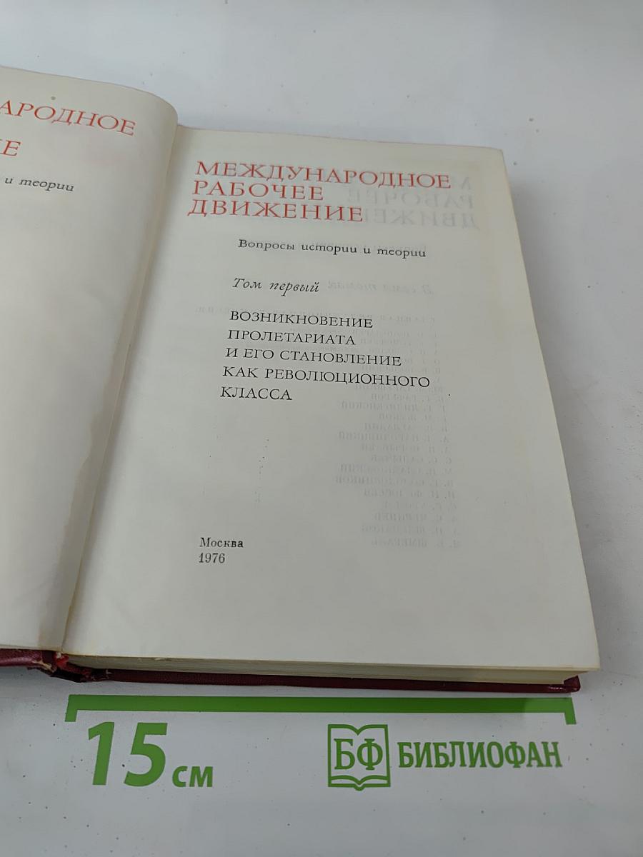 Международное рабочее движение. Вопросы истории и теории. Том первый: Возникновение пролетариата и его становление как революционного класса