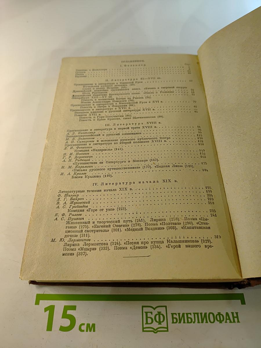 Русская литература. Учебник для VIII класса средней школы