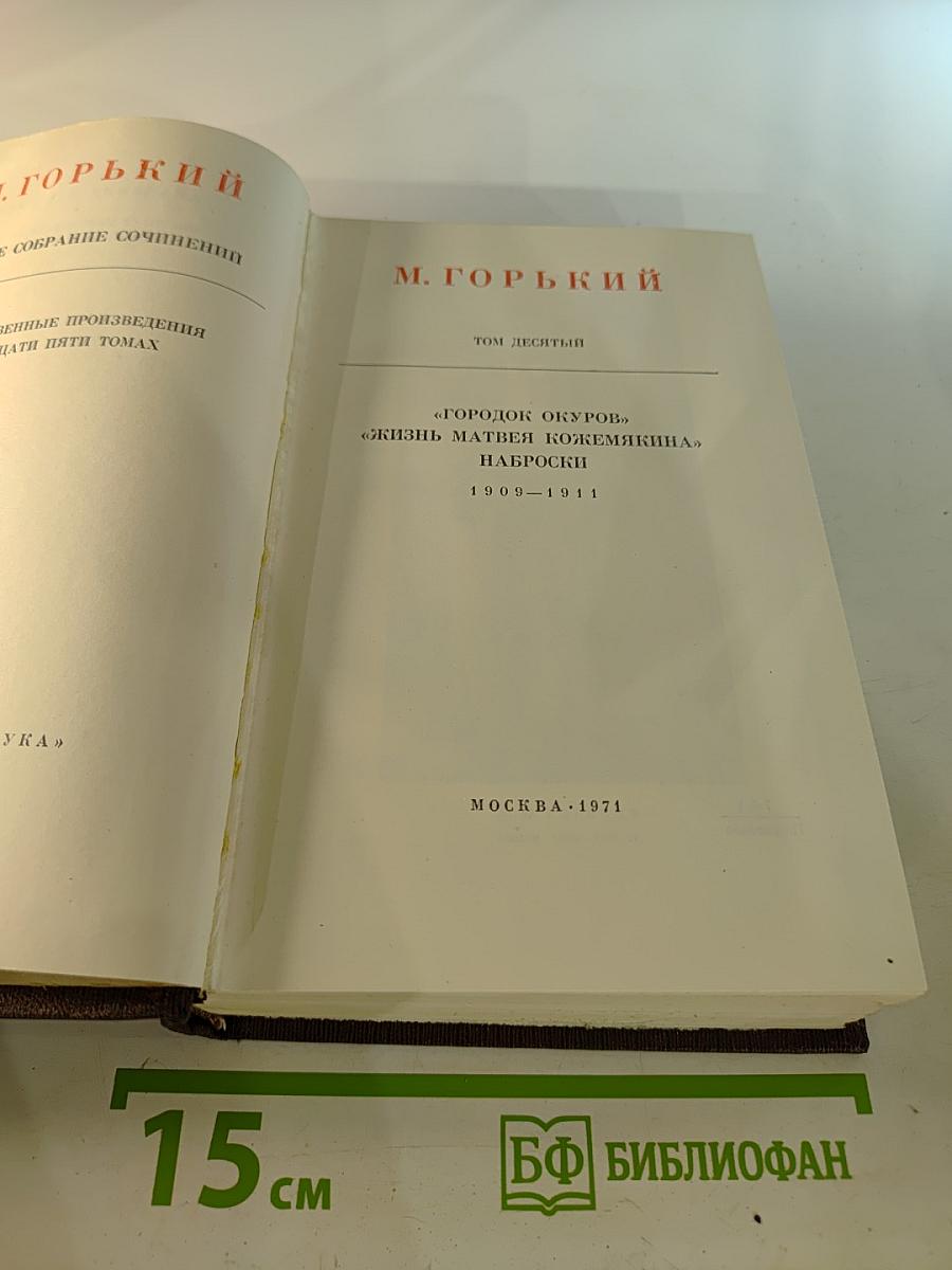 Избранные произведения в двадцати пяти томах. Том 10: Городок Окуров. Жизнь Матвея Кожемякина. Наброски