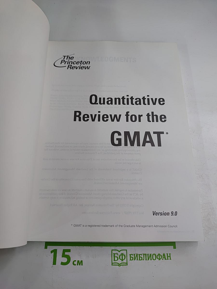 Quantitative Review for the GMAT, Version 9.0