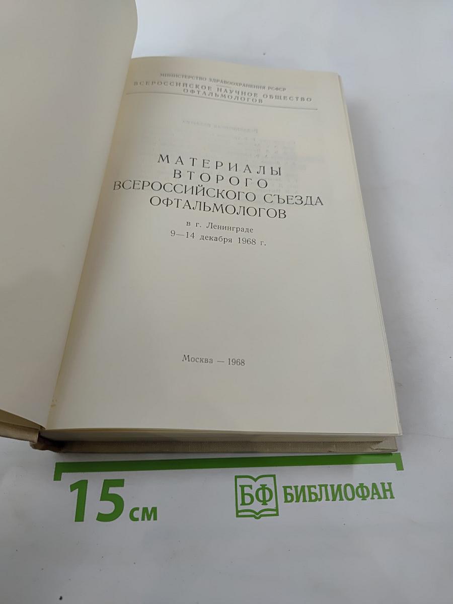 Материалы Второго Всероссийского Съезда Офтальмологов