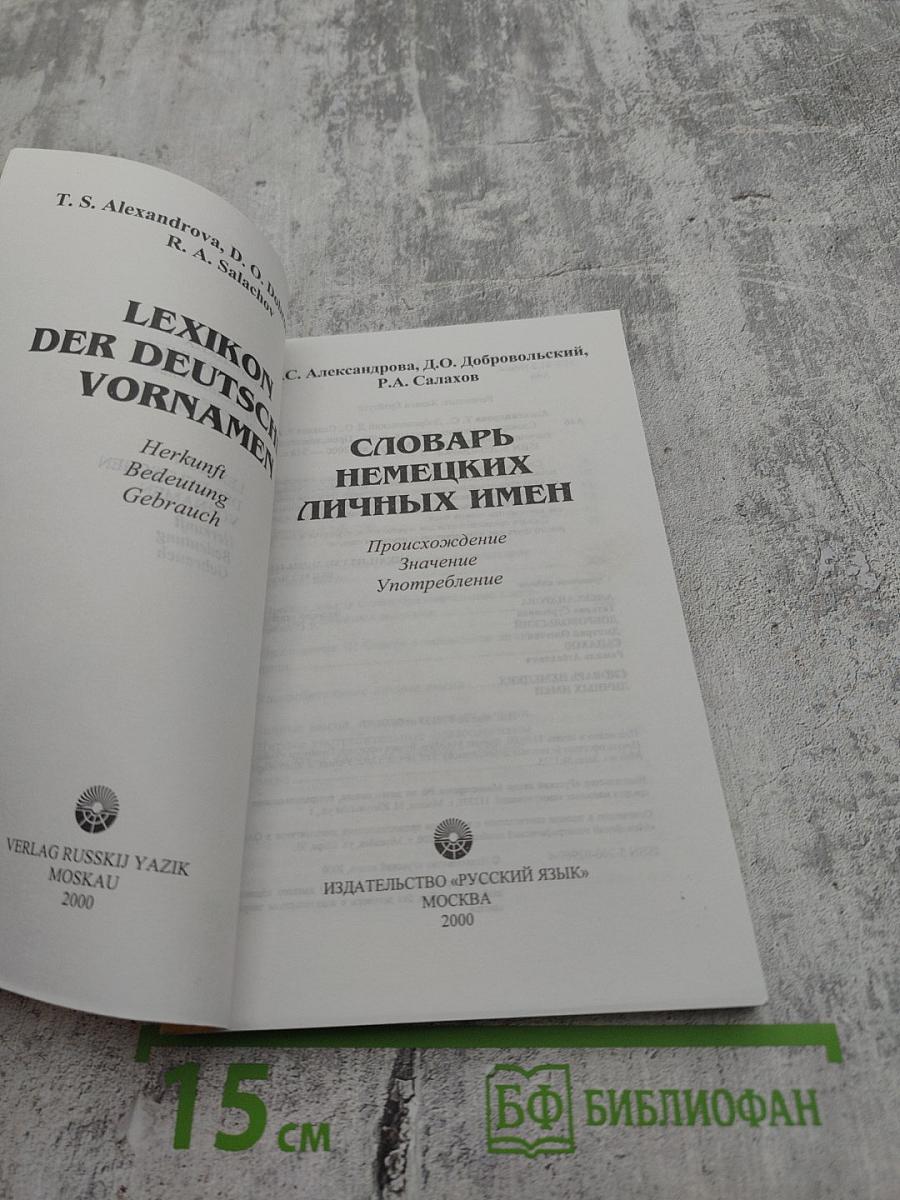 Словарь немецких личных имен