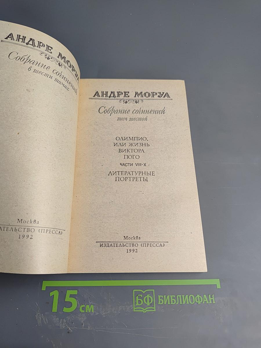 Собрание сочинений в шести томах. Том 6: Олимпио, или Жизнь Виктора Гюго. Литературные портреты