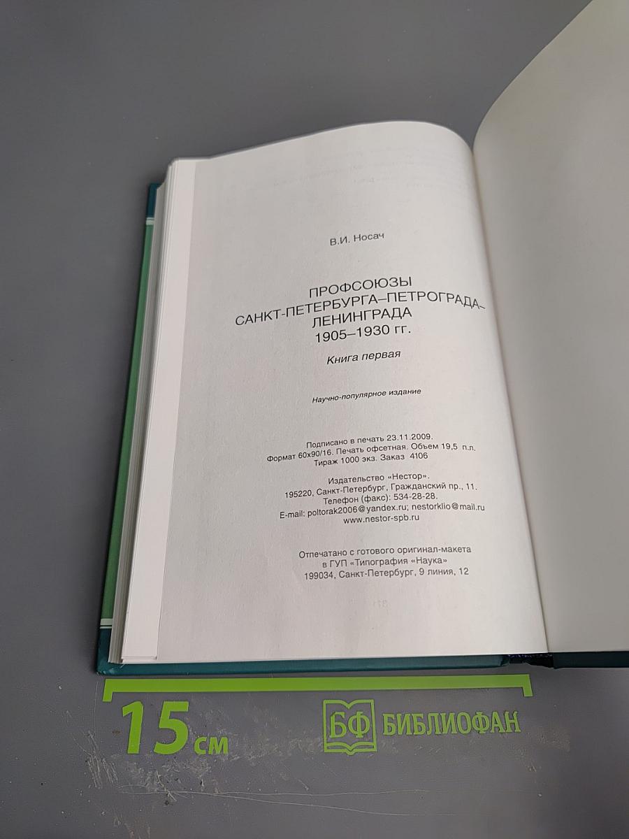 Профсоюзы Санкт-Петербурга - Петрограда - Ленинграда 1905-1930 гг. Книга первая