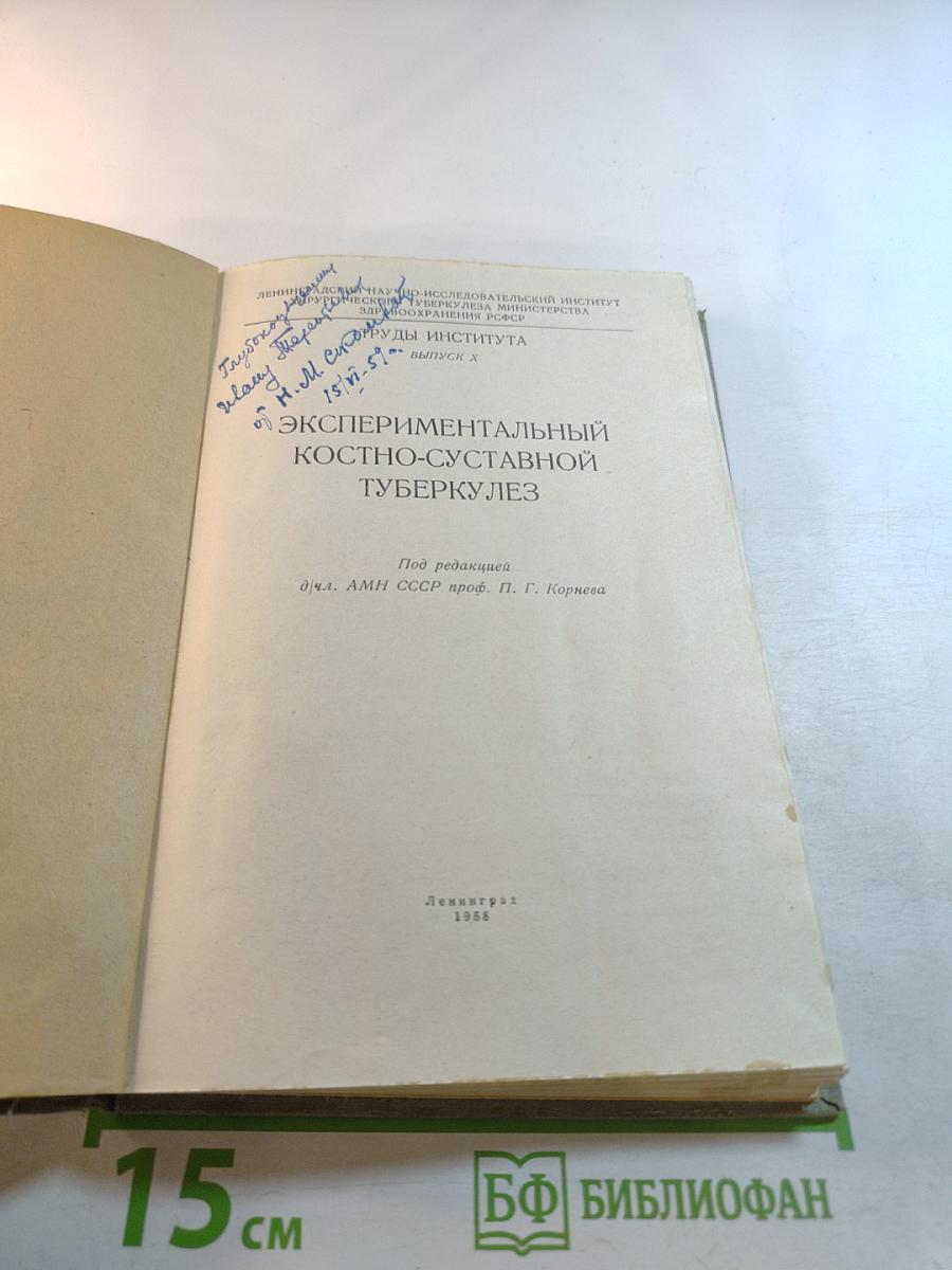 Экспериментальный костно-суставной туберкулез