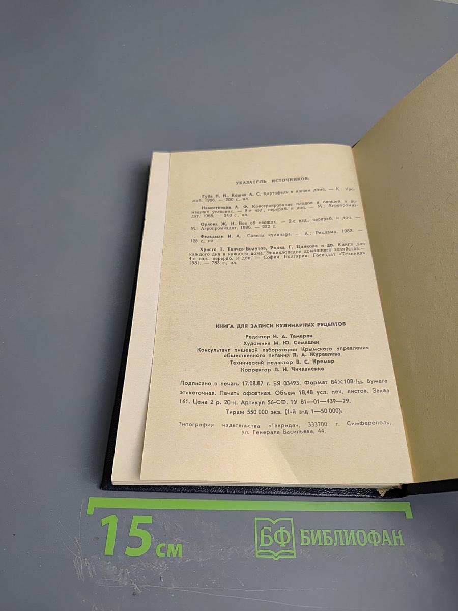 Кулинарные рецепты. Книга для записей