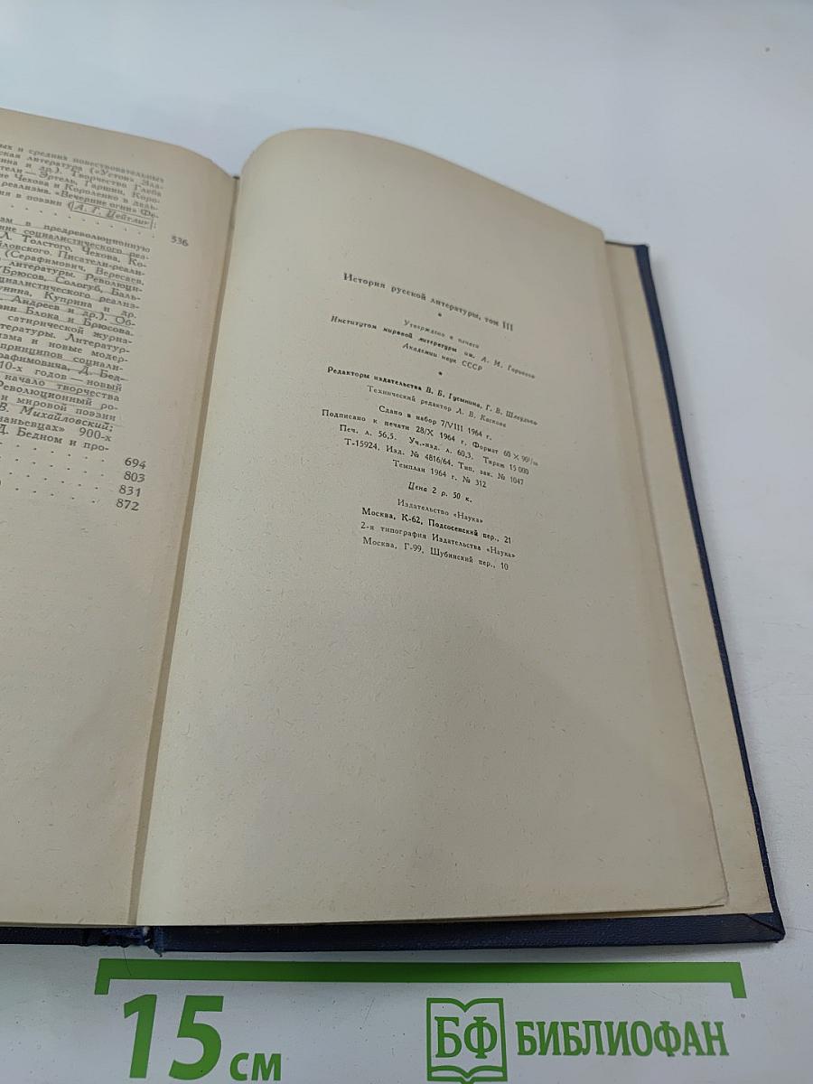 История русской литературы. Том III