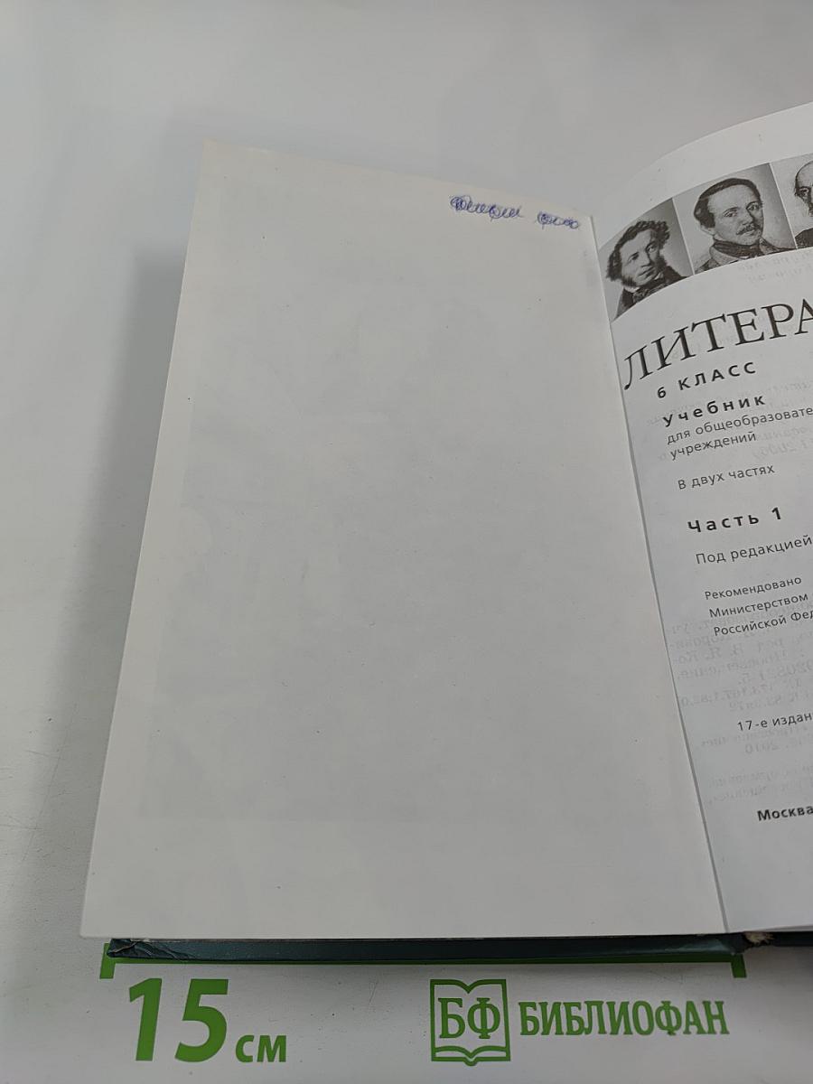 Литература. 6 класс. Учебник. Часть 1