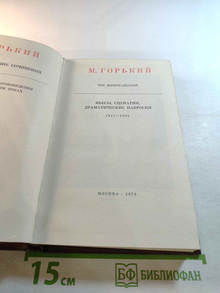 Полное собрание сочинений. Том девятнадцатый. Пьесы, сценарии, драматические наброски 1917-1935