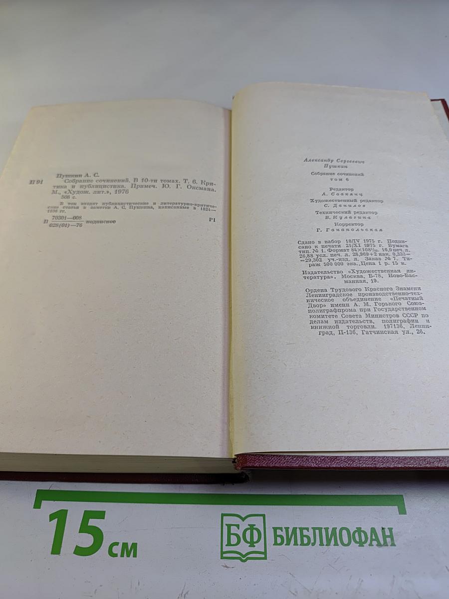 Собрание сочинений. Том шестой: Критика и публицистика