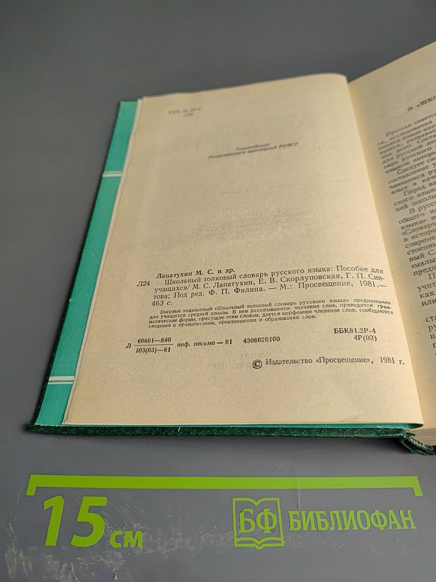 Школьный толковый словарь русского языка