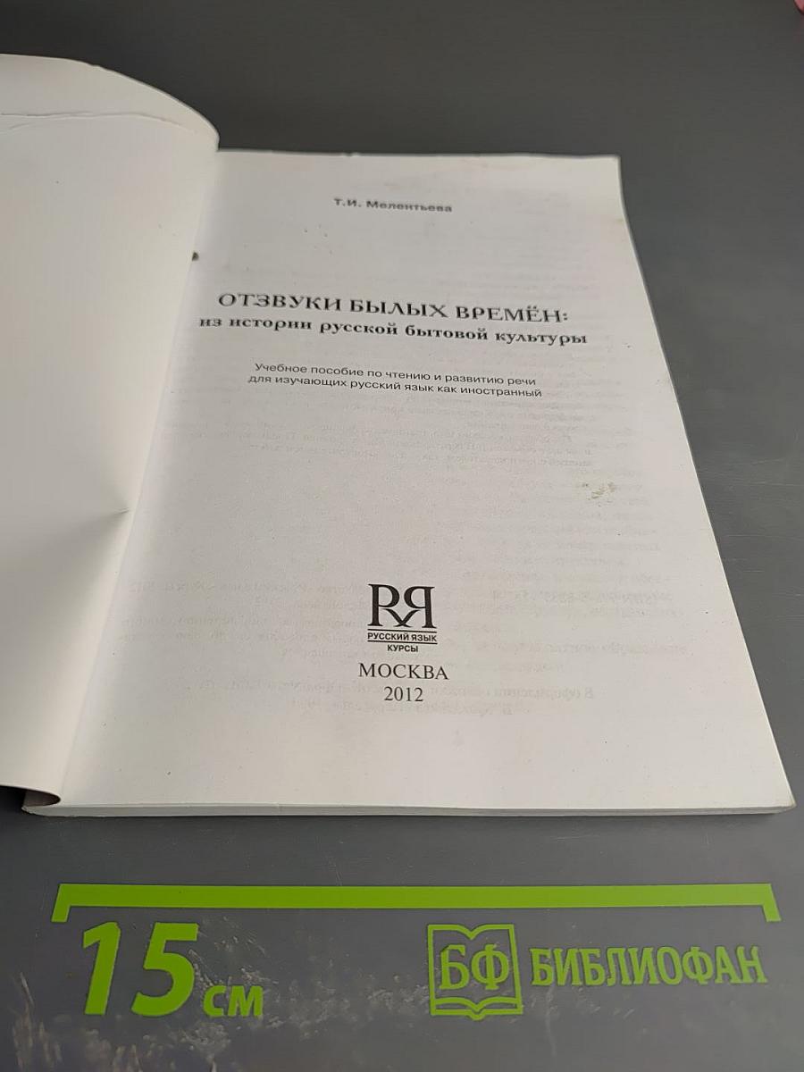 Отзвуки былых времён: Из истории русской бытовой культуры