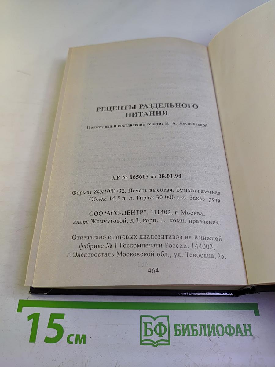 Рецепты раздельного питания