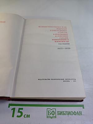 КПСС в резолюциях и решениях съездов, конференций и пленумов ЦК. Том седьмой. 1955-1959