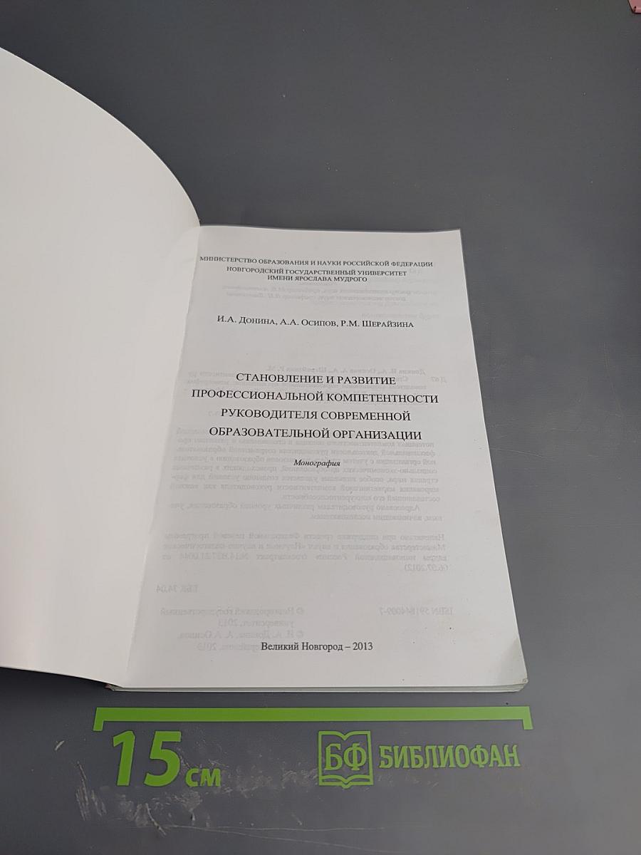 Становление и развитие профессиональной компетентности руководителя современной образовательной организации