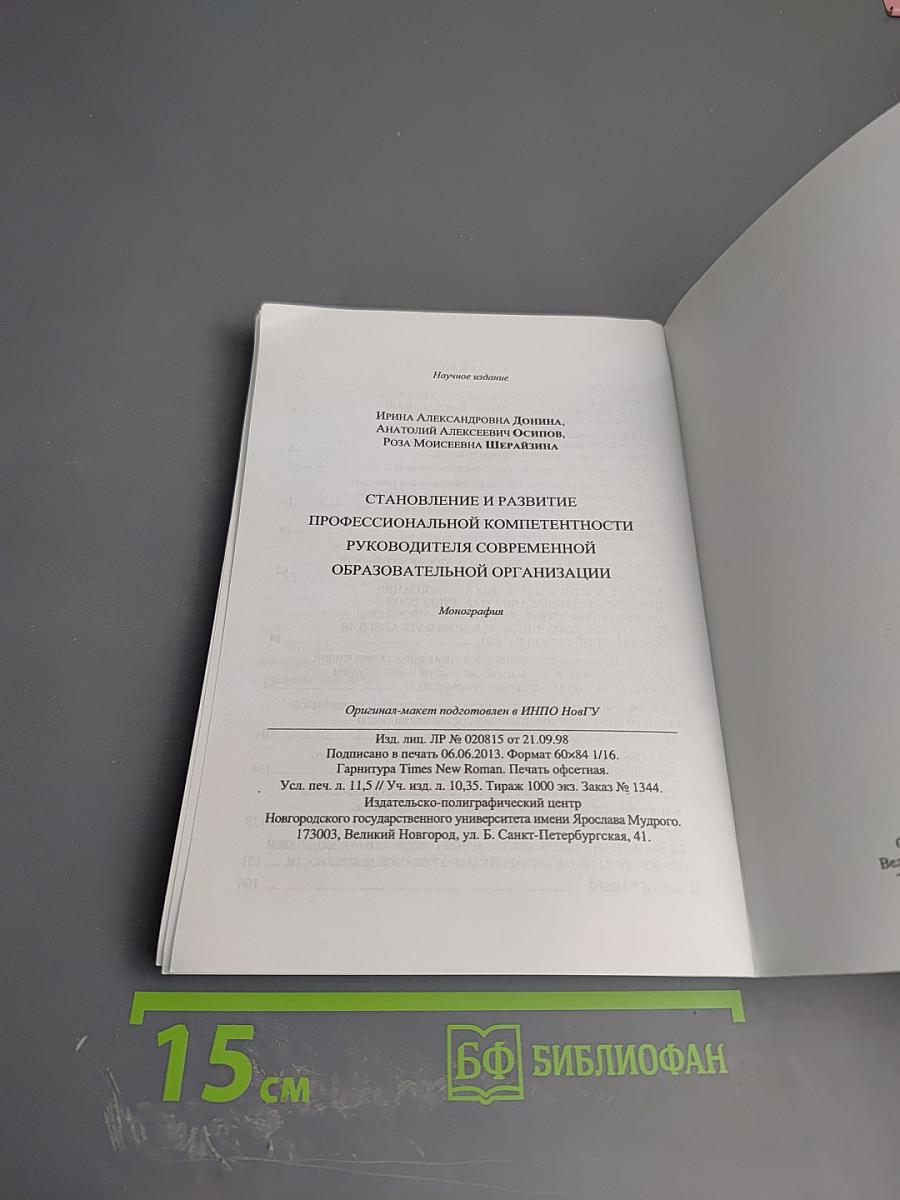 Становление и развитие профессиональной компетентности руководителя современной образовательной организации
