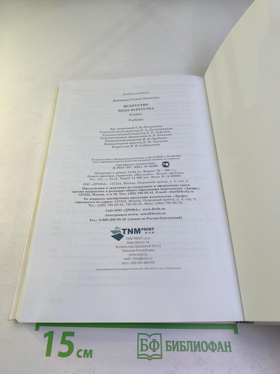 Искусство. 8 класс