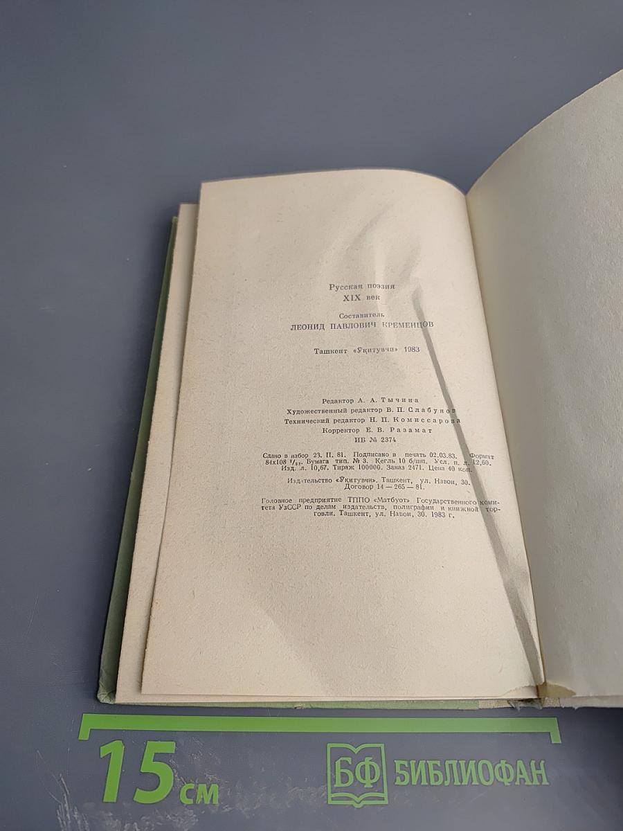 Русская поэзия XIX в.