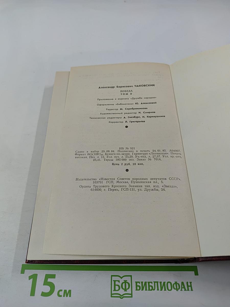 Победа. Политический роман в трех книгах. Том второй