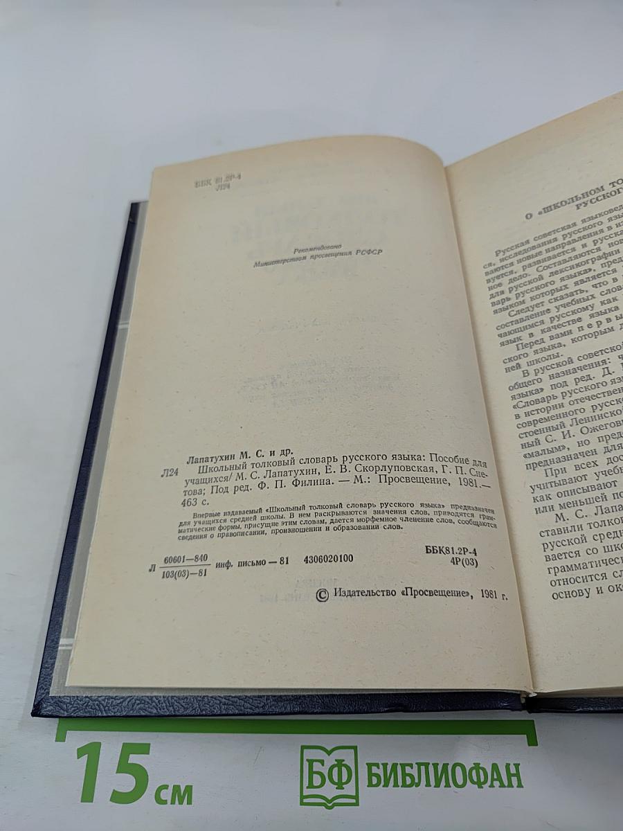 Школьный толковый словарь русского языка