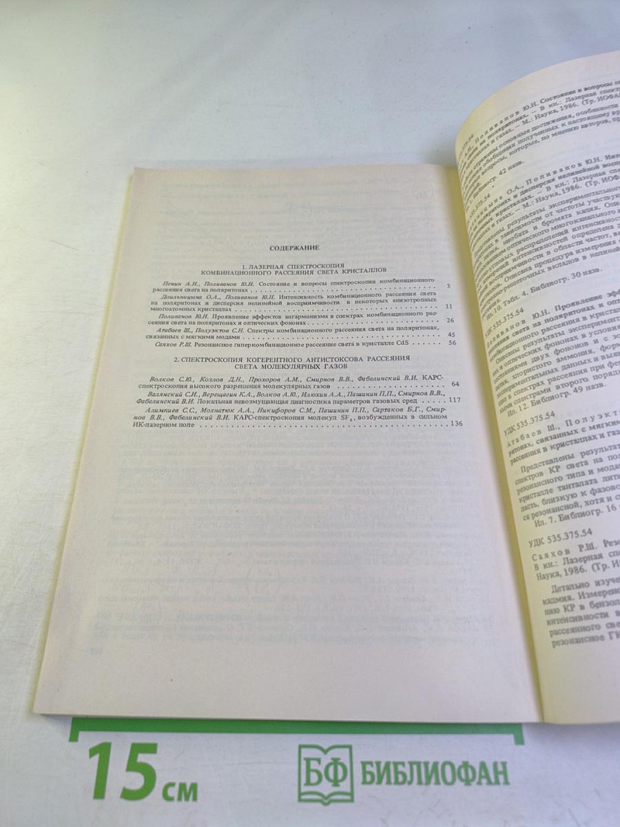 Труды ИОФАН. Том 2. Лазерная спектроскопия комбинационного рассеяния в кристаллах и газах