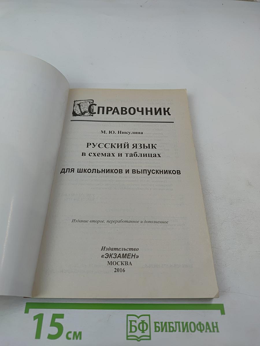 Русский язык в схемах и таблицах для школьников и выпускников. Справочник