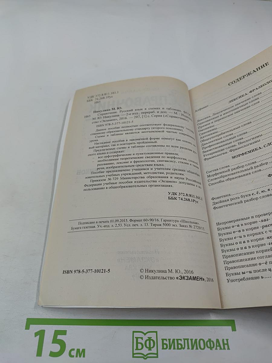 Русский язык в схемах и таблицах для школьников и выпускников. Справочник
