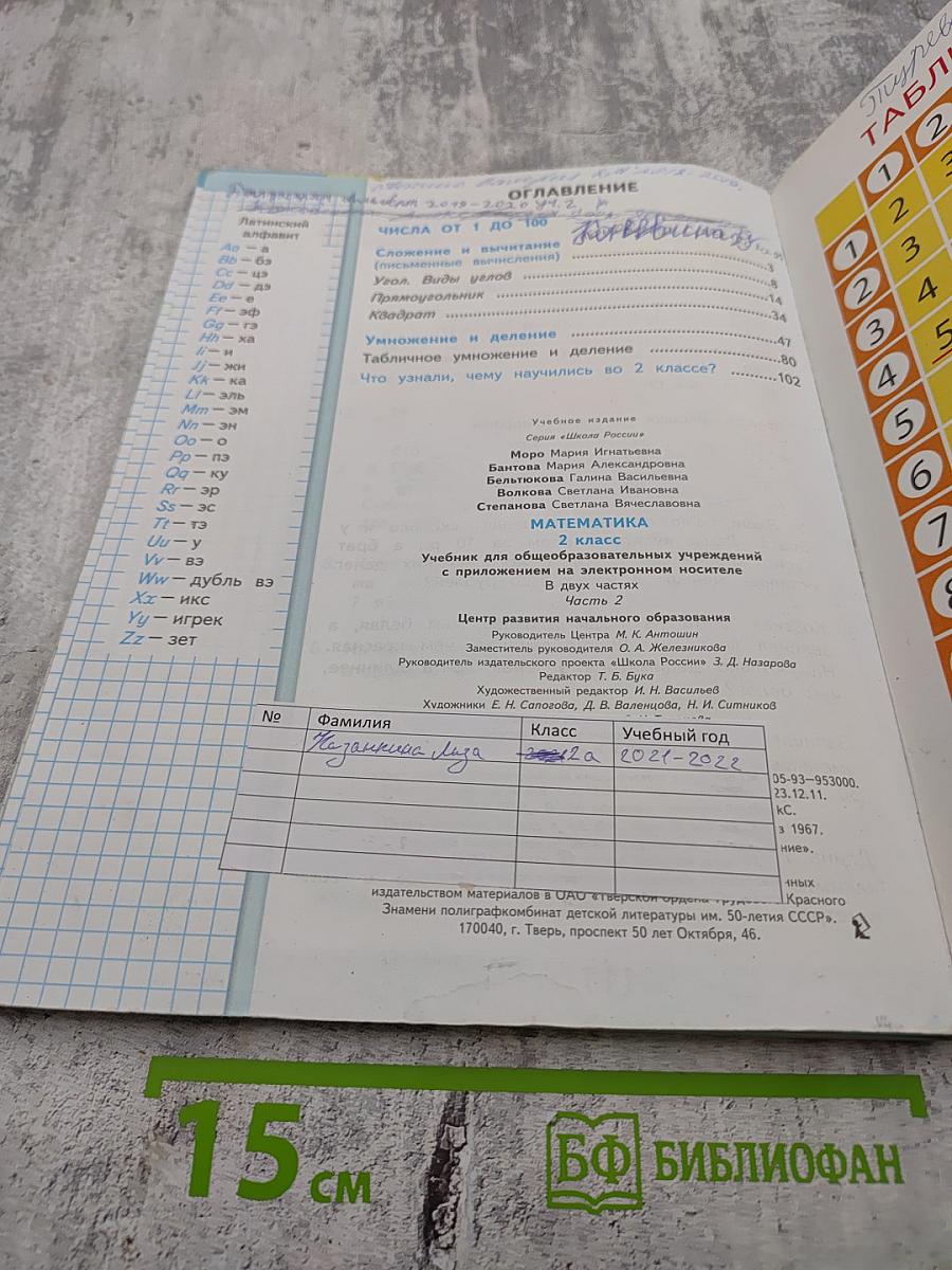 Математика 2 класс Часть 2