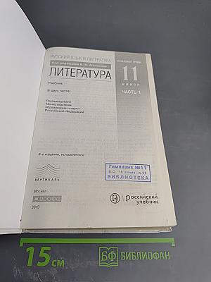 Литература. 11 класс, часть 1. Углубленный уровень